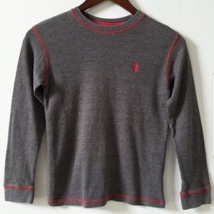 U.S. Polo Assn Long Sleeve Gray Cotton Textured Thermal Shirt • Boy's (8)